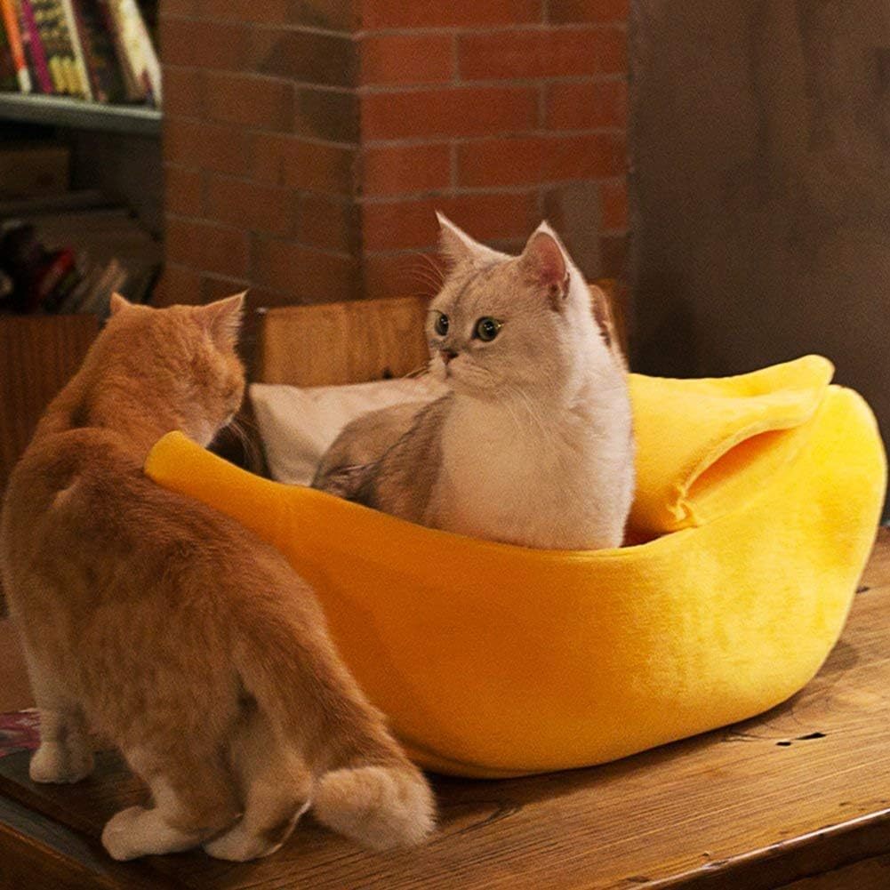 Soft Warm Banana Cat Bed House