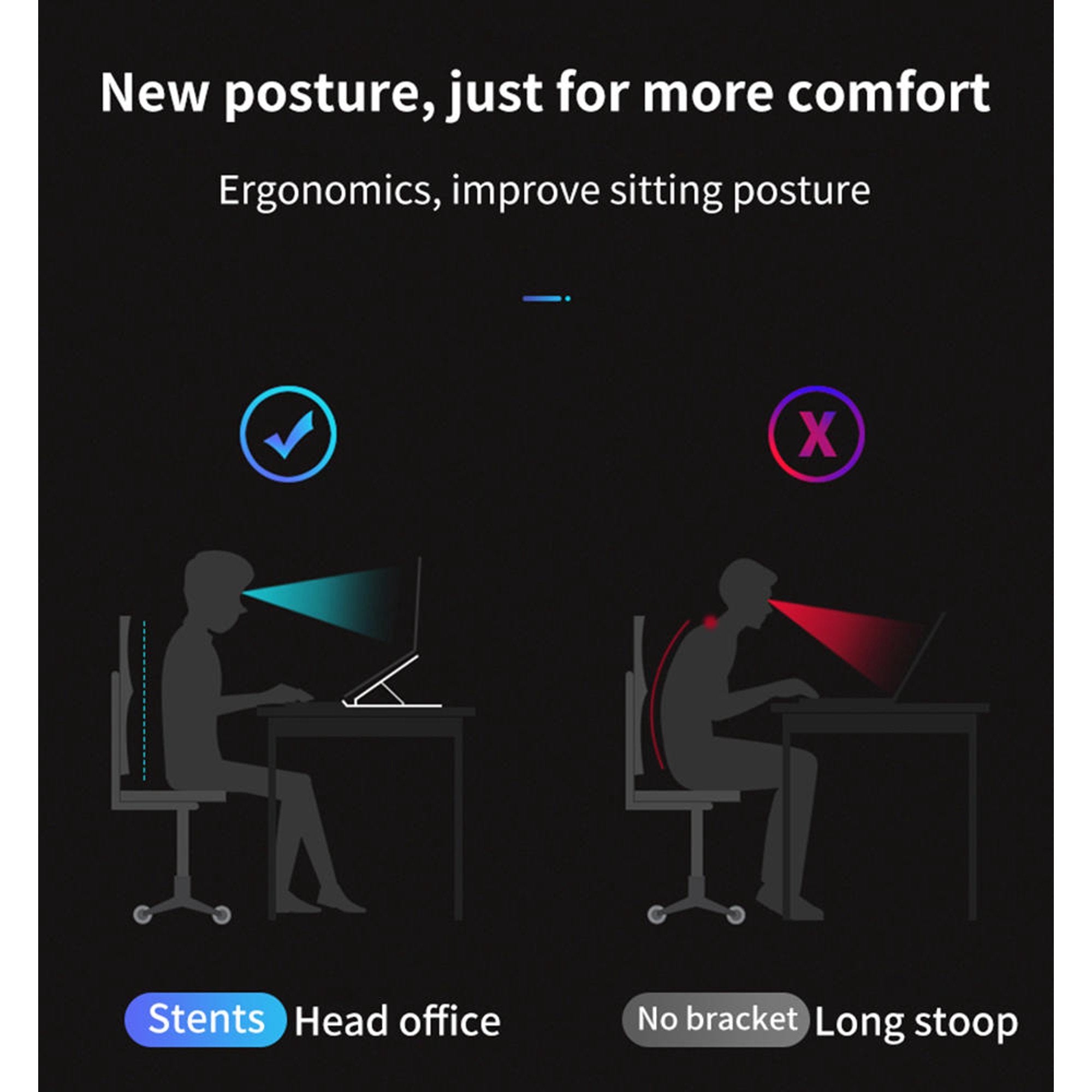 Adjustable Non-Slip Laptop Stand with 6 Height Settings