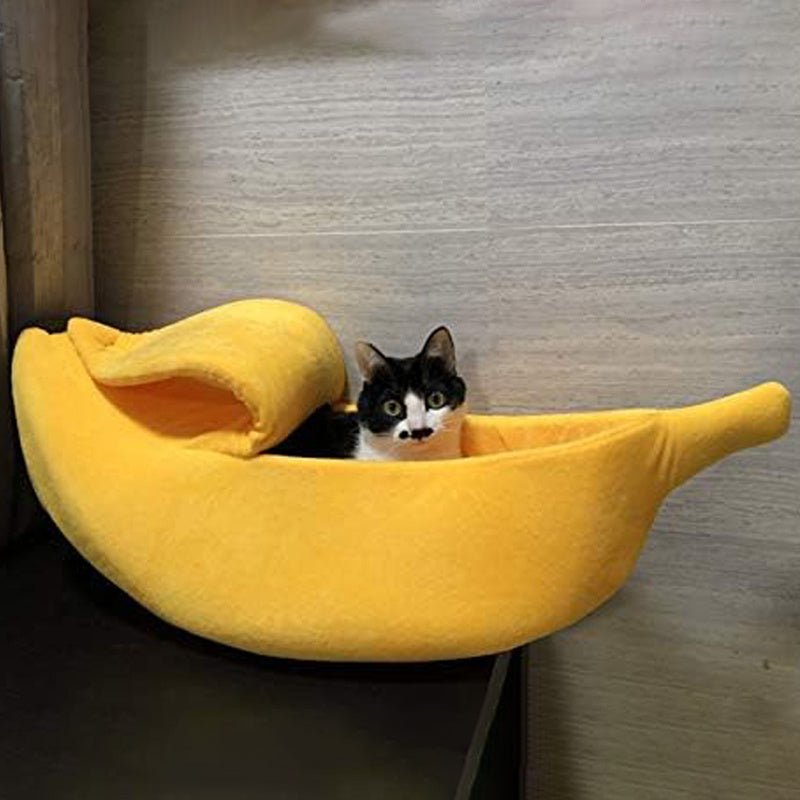 Soft Warm Banana Cat Bed House