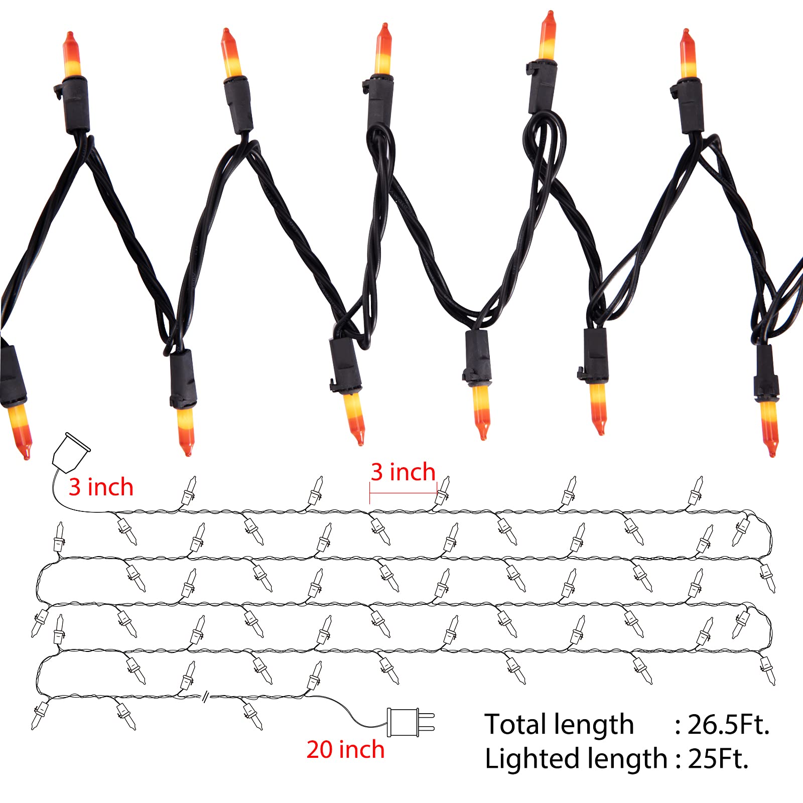 Minetom 25FT Halloween Purple String Lights