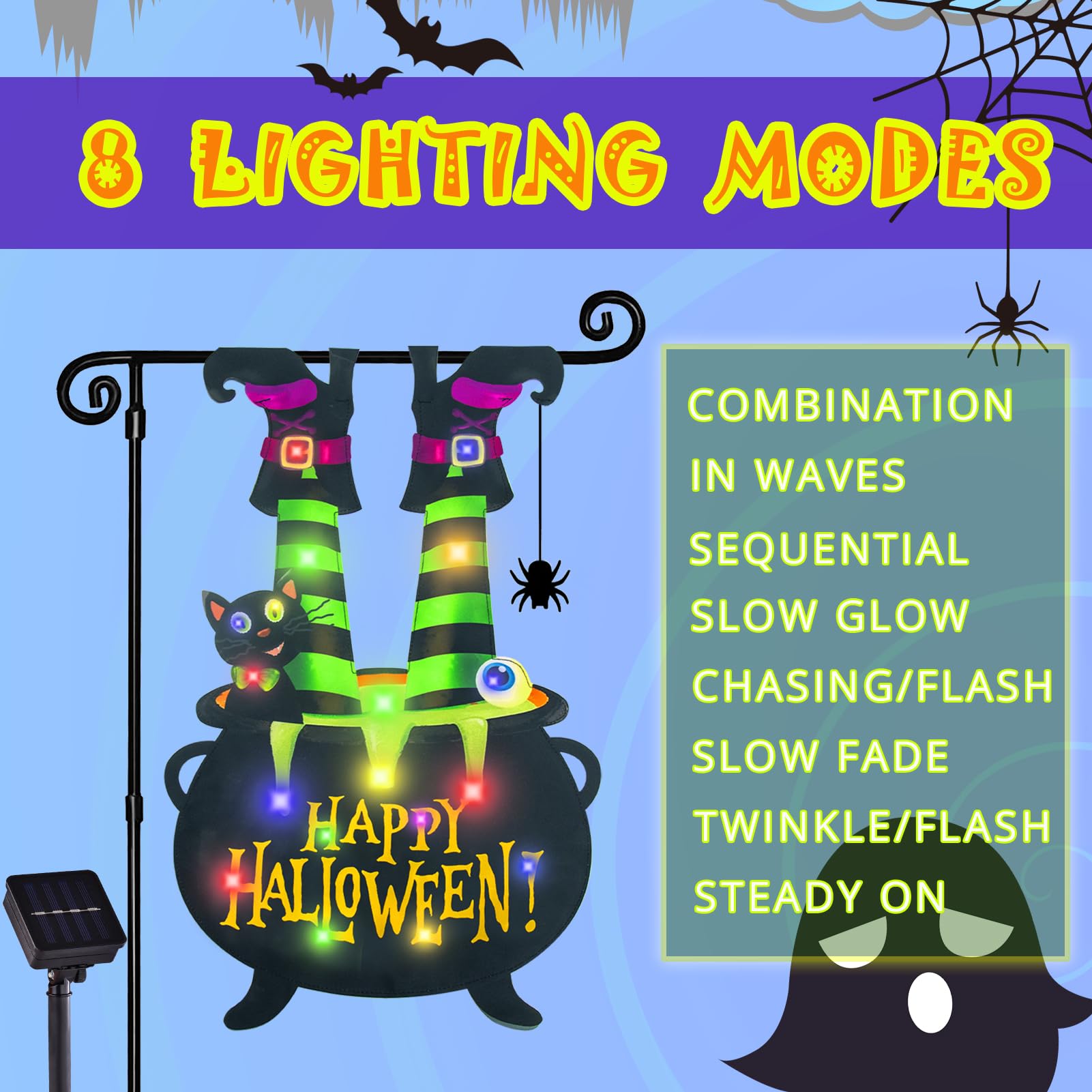 Halloween Lighted Garden Flag for Outside