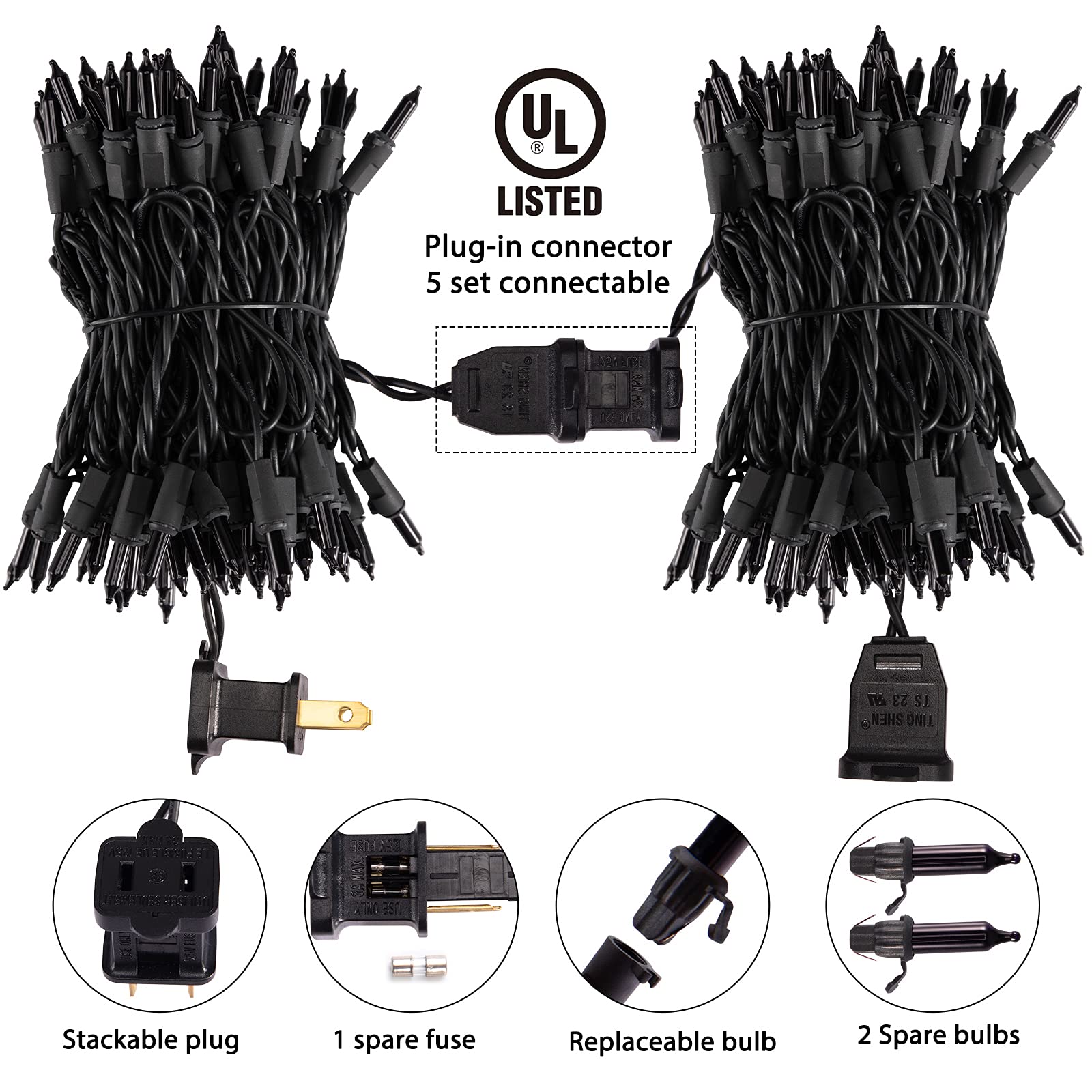 Minetom 25FT Halloween Purple String Lights