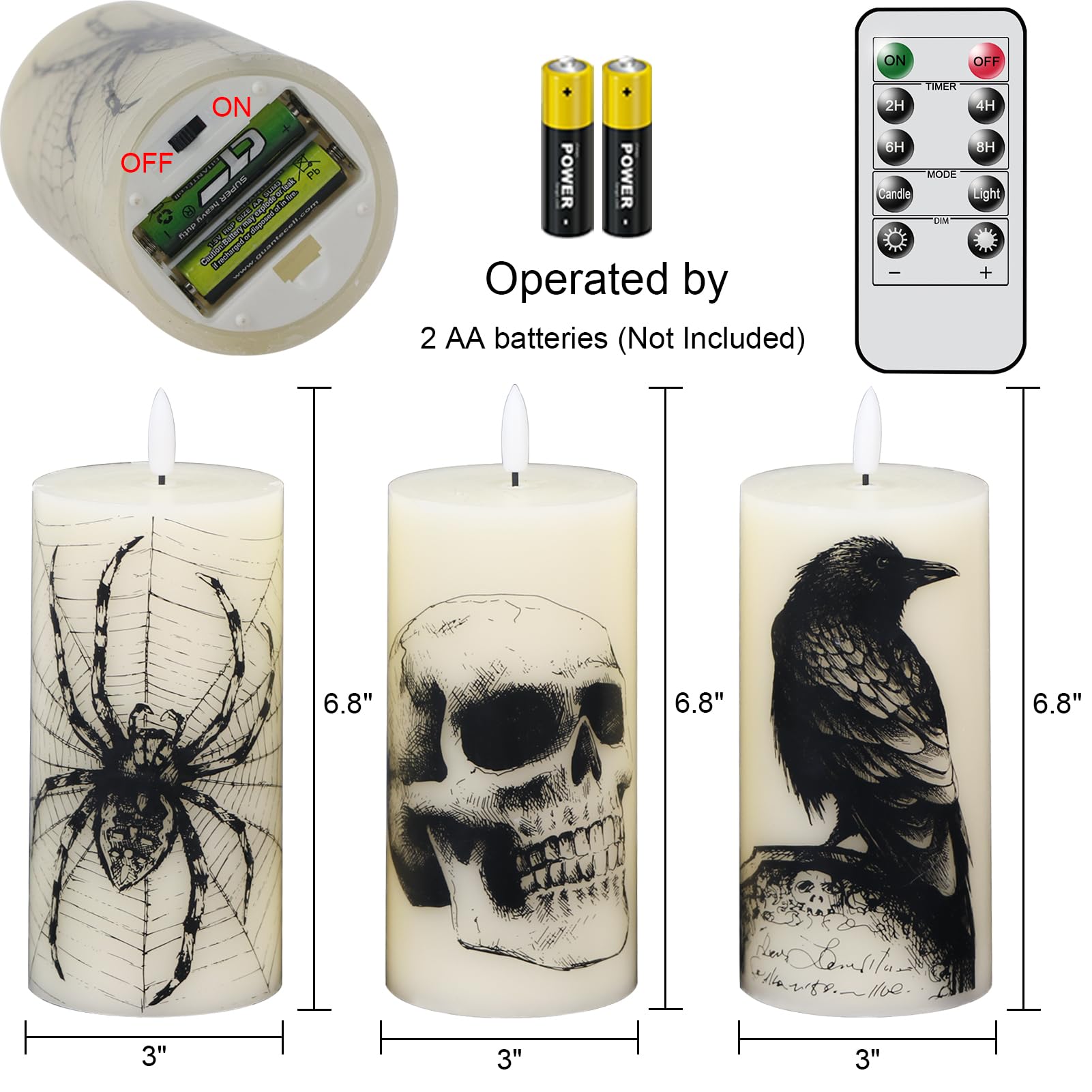 Eldnacele Halloween Flameless LED Candles