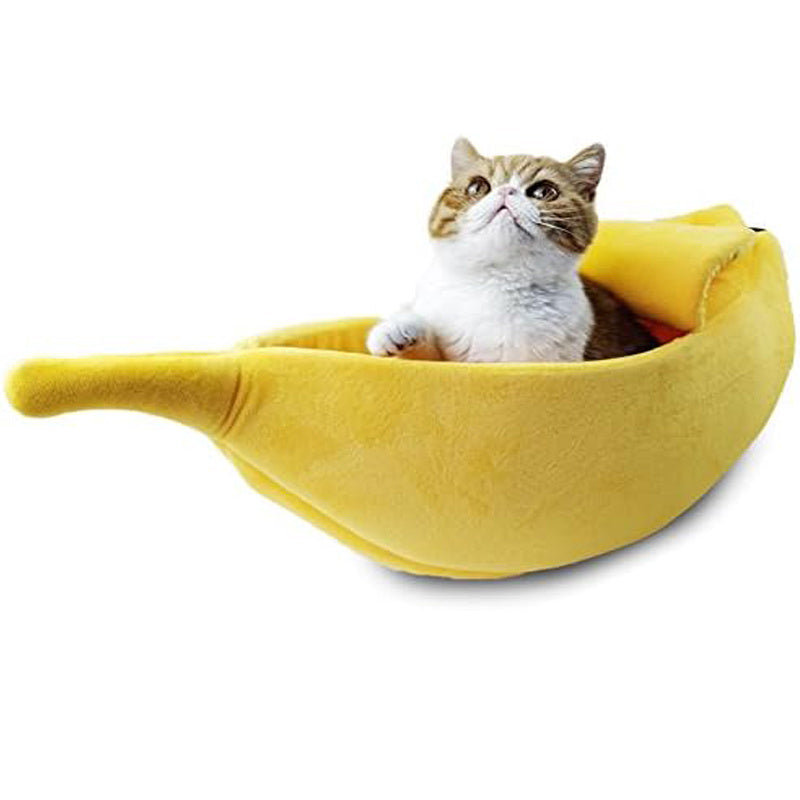 Soft Warm Banana Cat Bed House