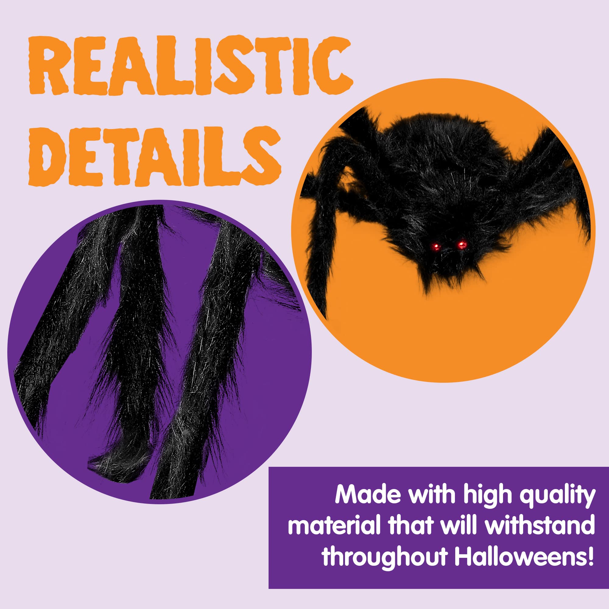 JOYIN 5ft Giant Halloween Spider – Large Black Spider for Outdoor Yard
