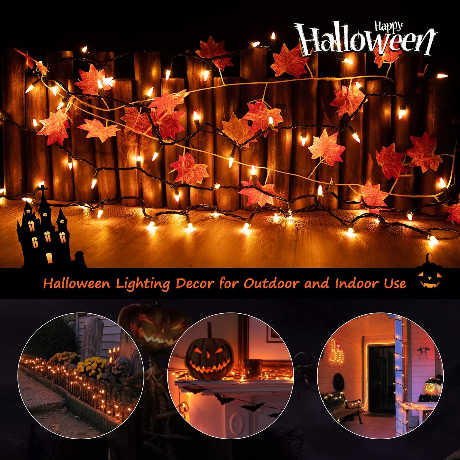 Minetom 25FT Halloween Purple String Lights