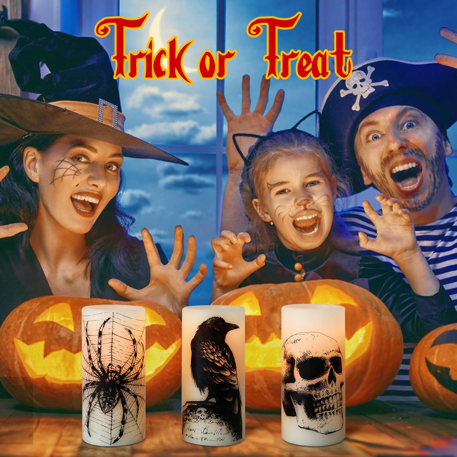 Eldnacele Halloween Flameless LED Candles