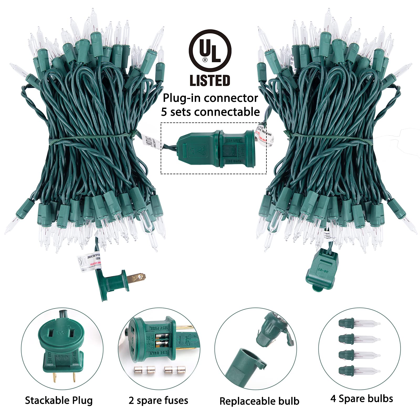 Minetom 25FT Halloween Purple String Lights