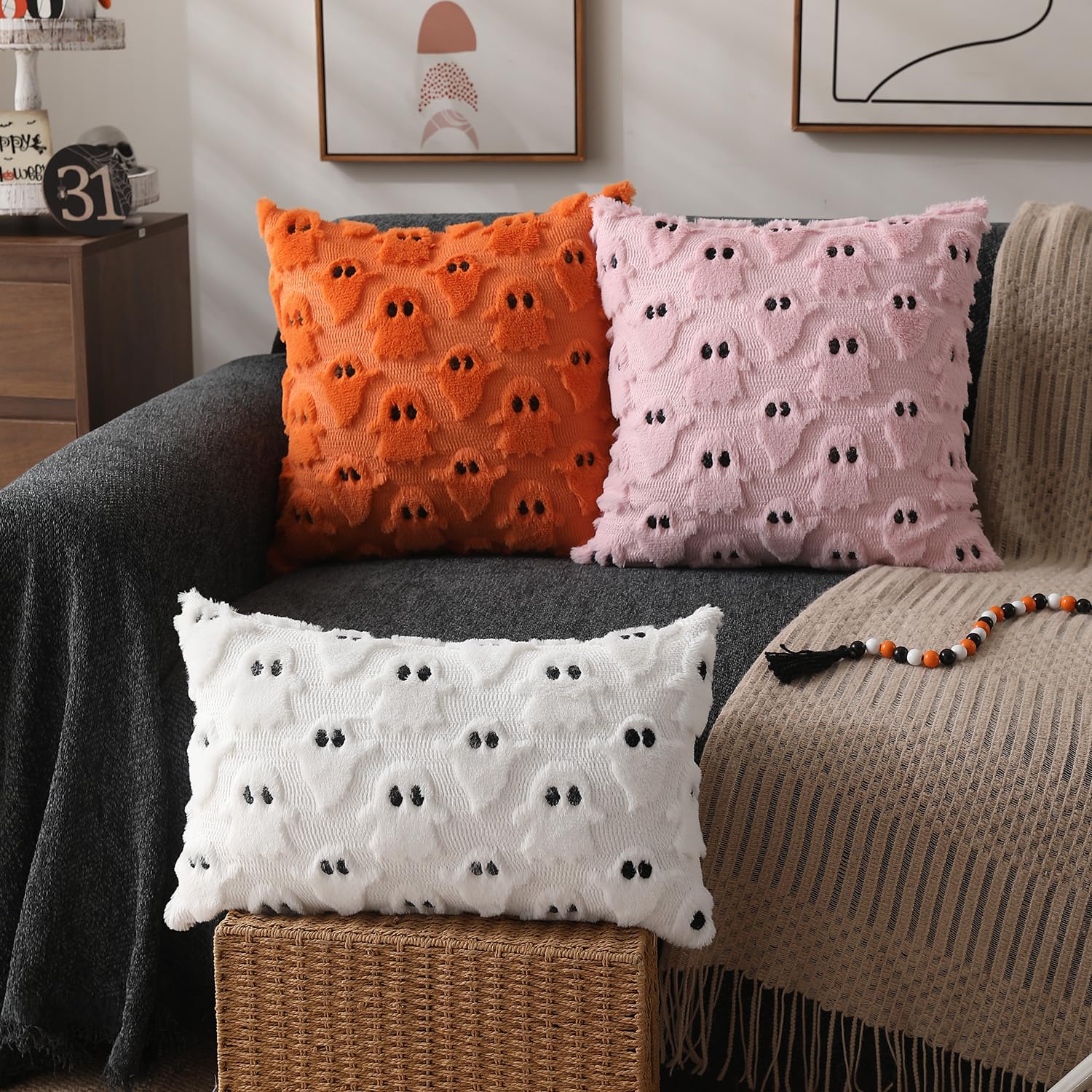 DFXSZ Halloween Ghost Pillow Covers – Set of 2