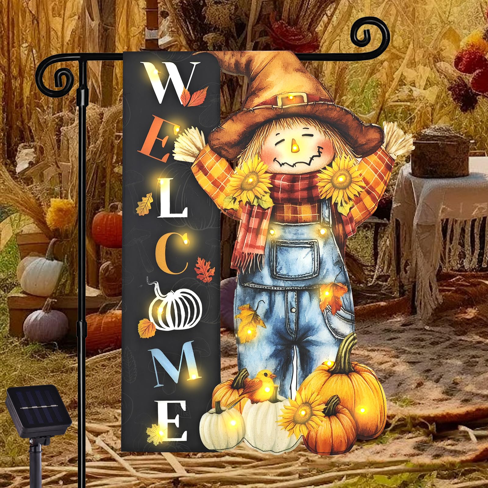 Halloween Lighted Garden Flag for Outside