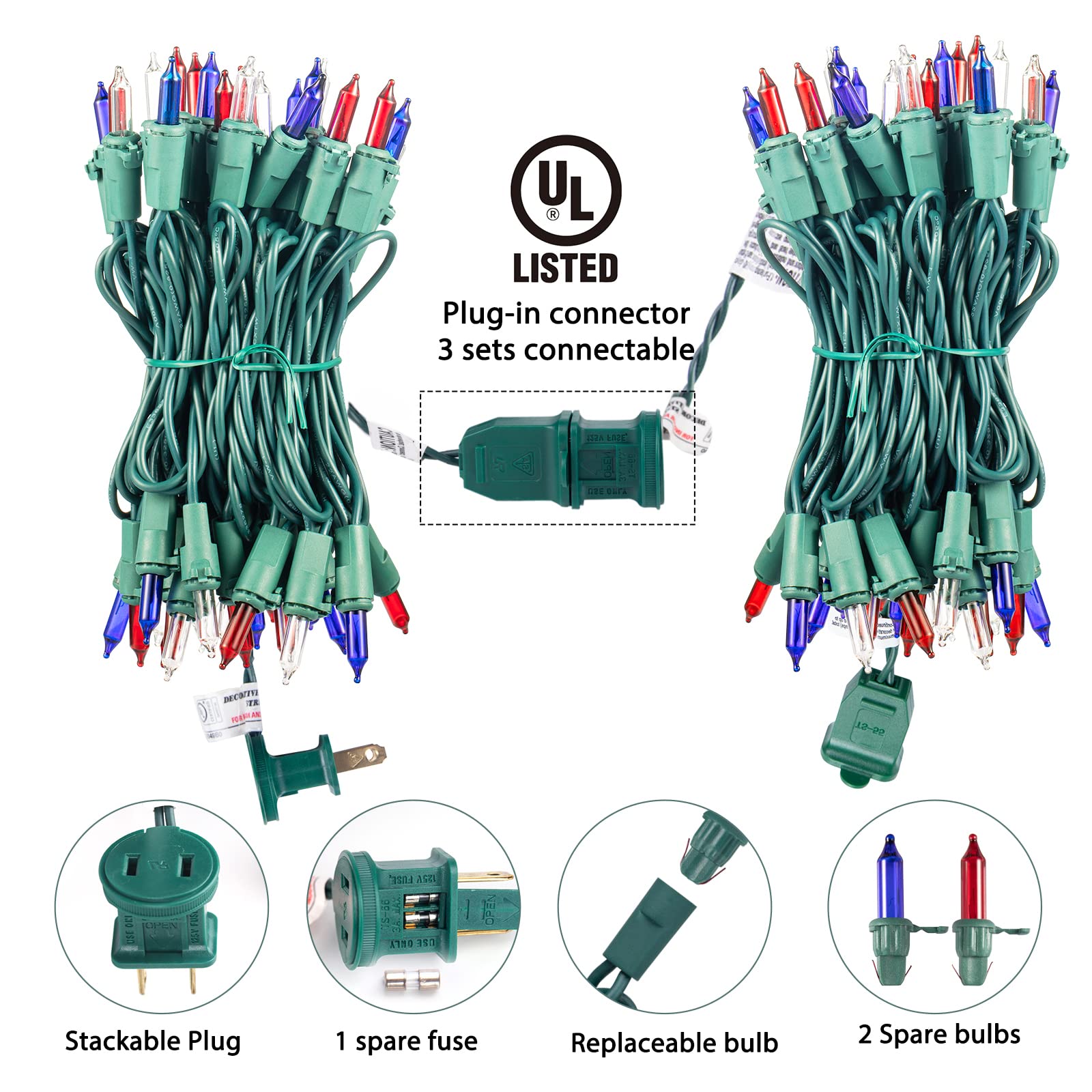 Minetom 25FT Halloween Purple String Lights