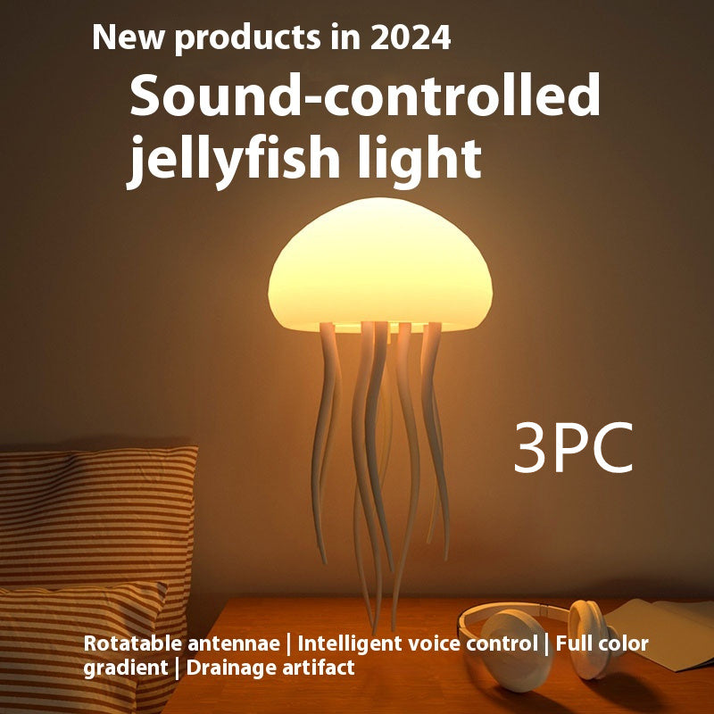 Modern Jellyfish Table Lamp USB Rechargeable Adjustable Color