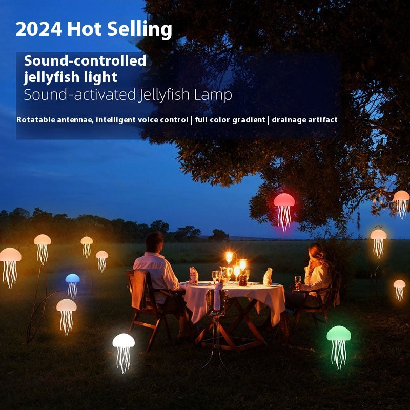 Modern Jellyfish Table Lamp USB Rechargeable Adjustable Color