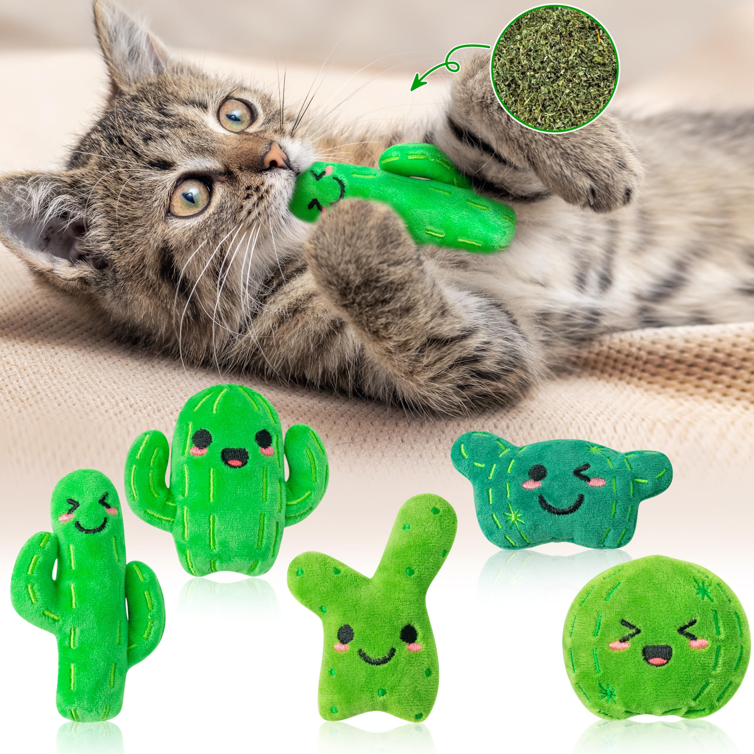 MALLMALL6 Halloween Catnip Toys – 5pcs Pumpkin Teething Set for Kittens & Cats