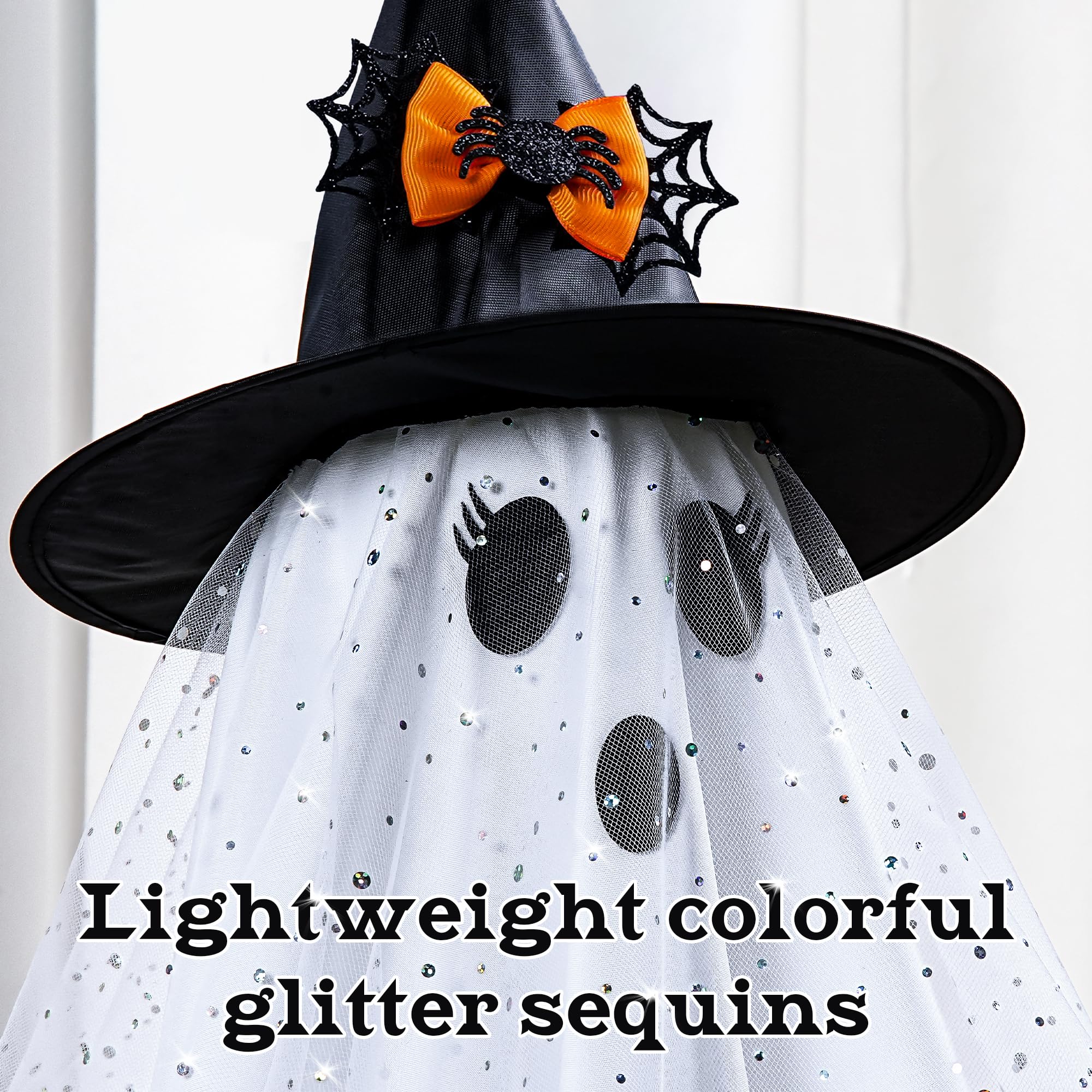 2-Pack Halloween Ghost Decorations with Remote-Controlled String Lights