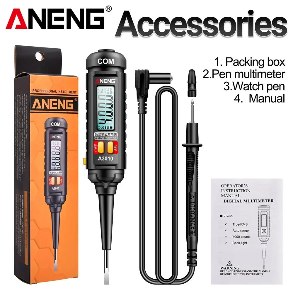 ANENG A3010 4000 Counts Smart dual use NCV voltage Sensing Pen type backlight multimeter Digital automatic ranking tools