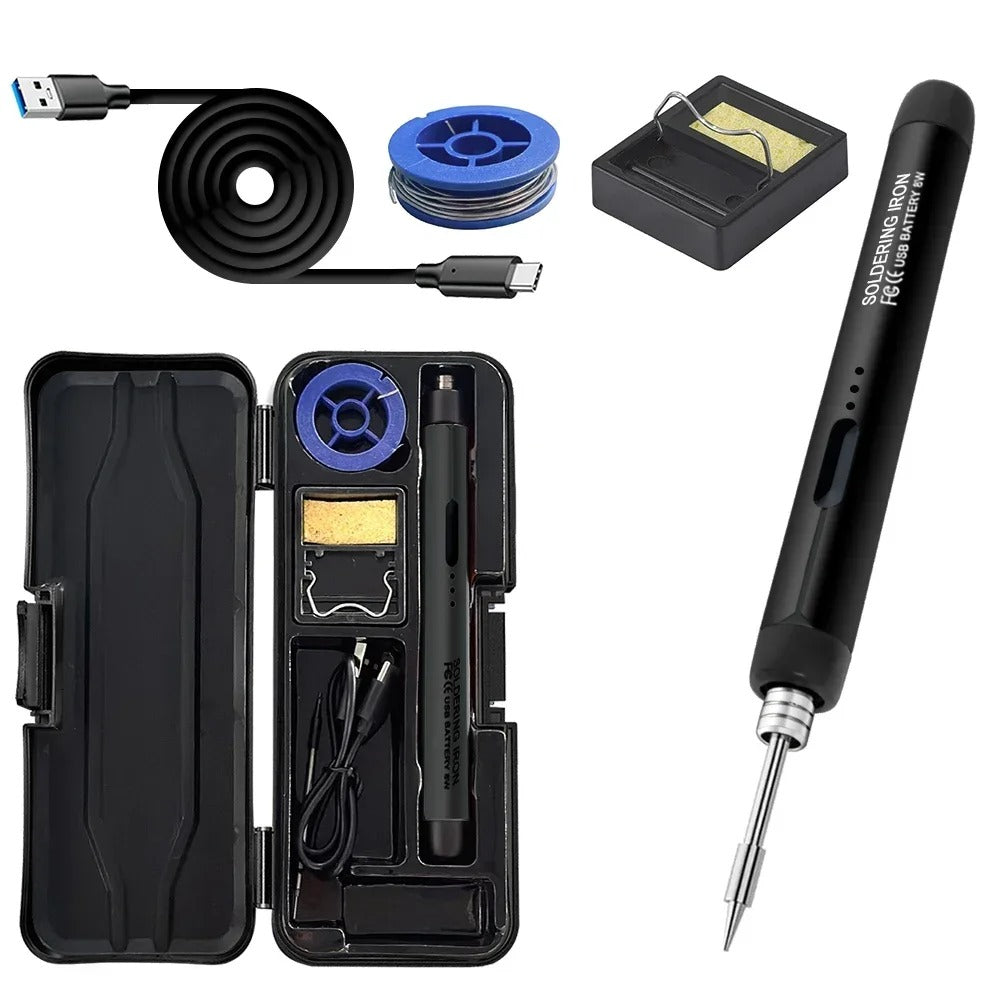 USB Digital Soldering Iron Adjustable Temperature 300-450℃ Type-C Interface 800mAh Battery Intelligent Solder Welding Iron Tool